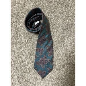 Christian Dior Men's Silk Paisley Tie Blue